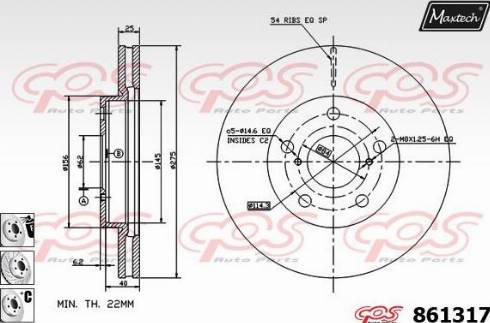 Maxtech 861317.6980 - Гальмівний диск autozip.com.ua