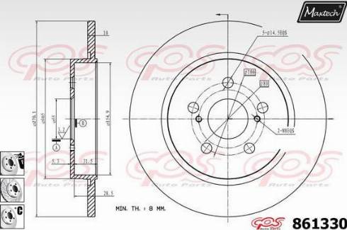 Maxtech 861330.6880 - Гальмівний диск autozip.com.ua