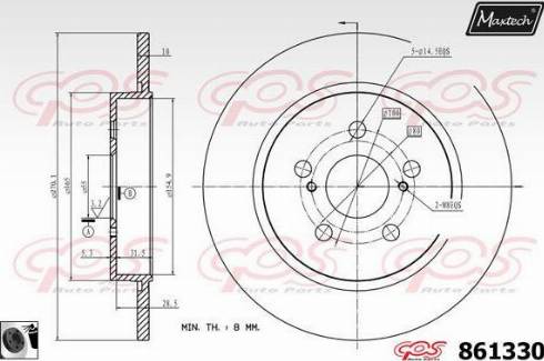 Maxtech 861330.0060 - Гальмівний диск autozip.com.ua