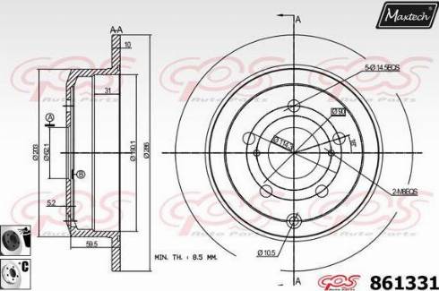 Maxtech 861331.6060 - Гальмівний диск autozip.com.ua