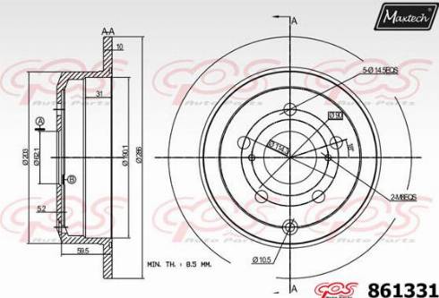 Maxtech 861331.0000 - Гальмівний диск autozip.com.ua