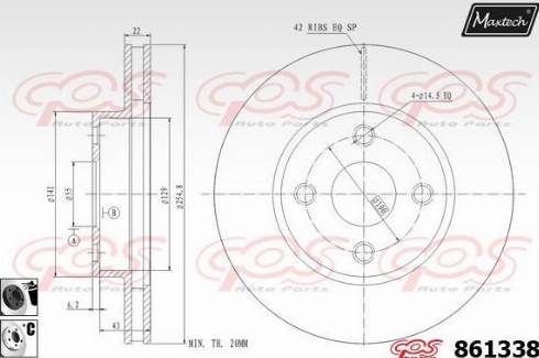 Maxtech 861338.6060 - Гальмівний диск autozip.com.ua