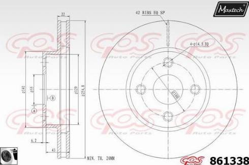 Maxtech 861338.0060 - Гальмівний диск autozip.com.ua