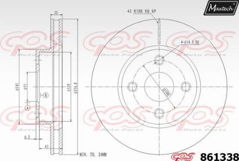 Maxtech 861338.0000 - Гальмівний диск autozip.com.ua