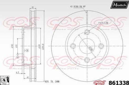 Maxtech 861338.0080 - Гальмівний диск autozip.com.ua