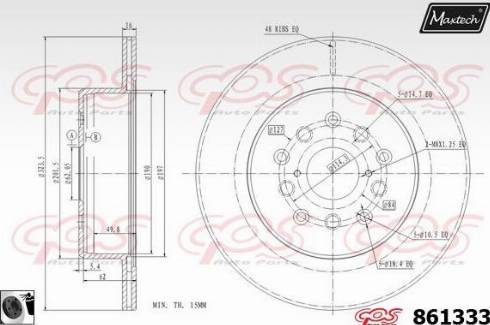 Maxtech 861333.0060 - Гальмівний диск autozip.com.ua