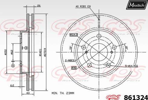 Maxtech 861324.0000 - Гальмівний диск autozip.com.ua