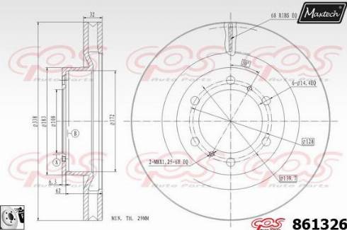 Maxtech 861326.0080 - Гальмівний диск autozip.com.ua