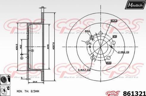 Maxtech 861321.6060 - Гальмівний диск autozip.com.ua