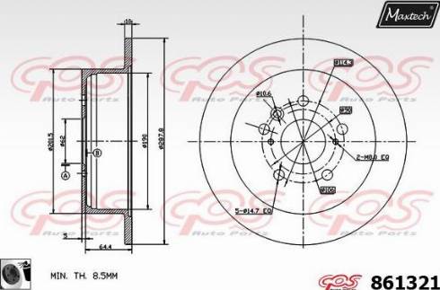 Maxtech 861321.0060 - Гальмівний диск autozip.com.ua