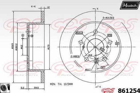 Maxtech 861254.0060 - Гальмівний диск autozip.com.ua