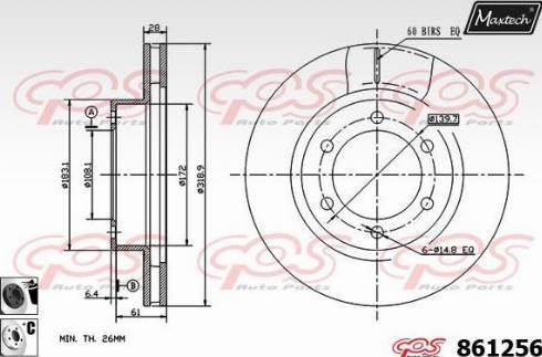 Maxtech 861256.6060 - Гальмівний диск autozip.com.ua