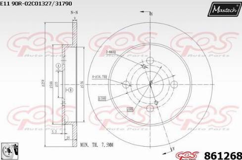 Maxtech 861268.0080 - Гальмівний диск autozip.com.ua