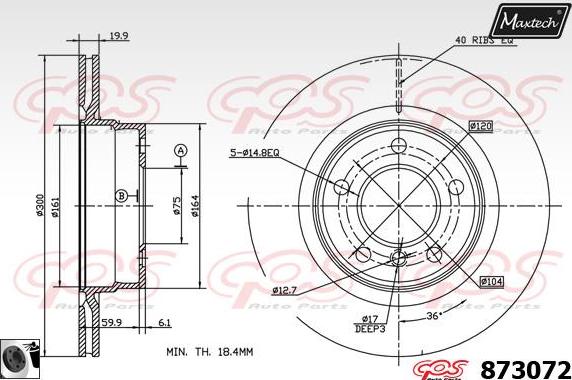 Maxtech 861268 - Гальмівний диск autozip.com.ua