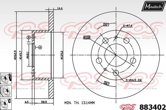 Maxtech 875311 - Гальмівний диск autozip.com.ua