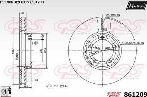 Maxtech 861209.0080 - Гальмівний диск autozip.com.ua