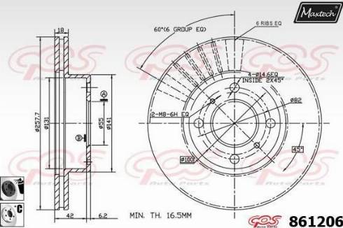 Maxtech 861206.6060 - Гальмівний диск autozip.com.ua