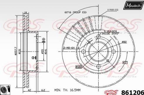 Maxtech 861206.0060 - Гальмівний диск autozip.com.ua