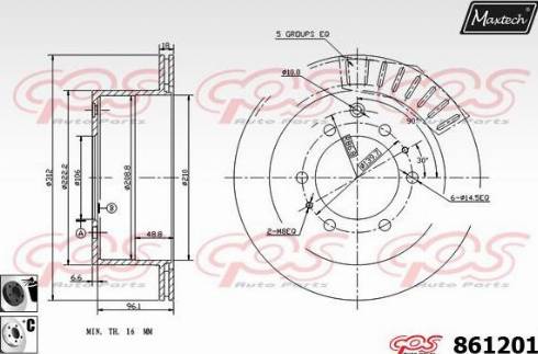 Maxtech 861201.6060 - Гальмівний диск autozip.com.ua