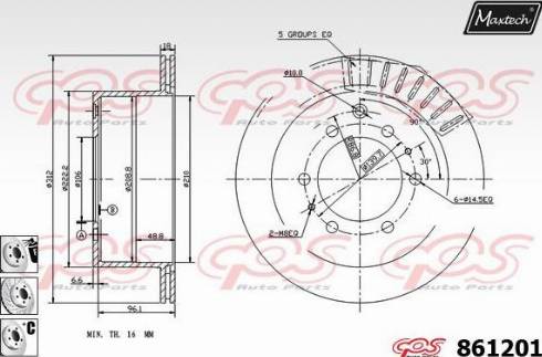 Maxtech 861201.6880 - Гальмівний диск autozip.com.ua