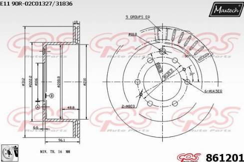 Maxtech 861201.0080 - Гальмівний диск autozip.com.ua