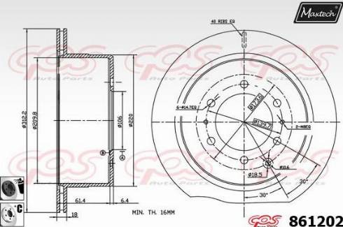 Maxtech 861202.6060 - Гальмівний диск autozip.com.ua