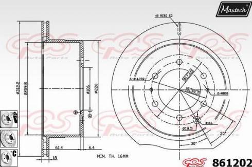 Maxtech 861202.6880 - Гальмівний диск autozip.com.ua