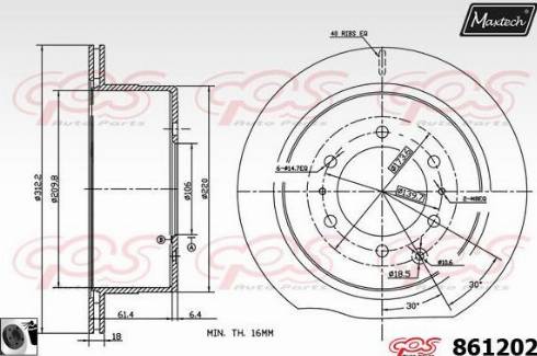 Maxtech 861202.0060 - Гальмівний диск autozip.com.ua