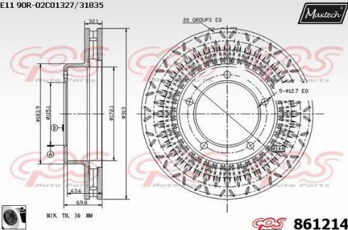 Maxtech 861214.0060 - Гальмівний диск autozip.com.ua