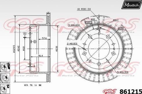 Maxtech 861215.6980 - Гальмівний диск autozip.com.ua