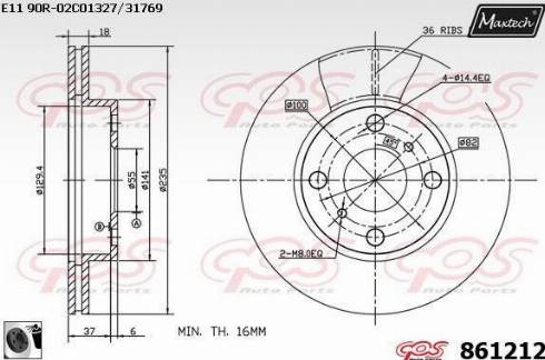 Maxtech 861212.0060 - Гальмівний диск autozip.com.ua