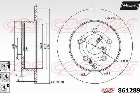 Maxtech 861289.6980 - Гальмівний диск autozip.com.ua