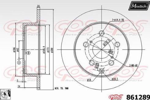 Maxtech 861289.0080 - Гальмівний диск autozip.com.ua