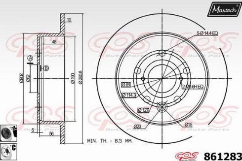 Maxtech 861283.6060 - Гальмівний диск autozip.com.ua