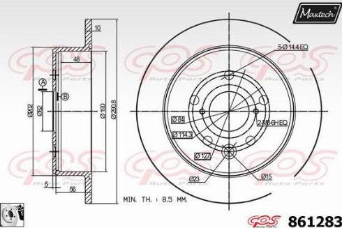 Maxtech 861283.0080 - Гальмівний диск autozip.com.ua