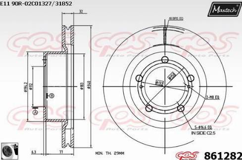 Maxtech 861282.0060 - Гальмівний диск autozip.com.ua