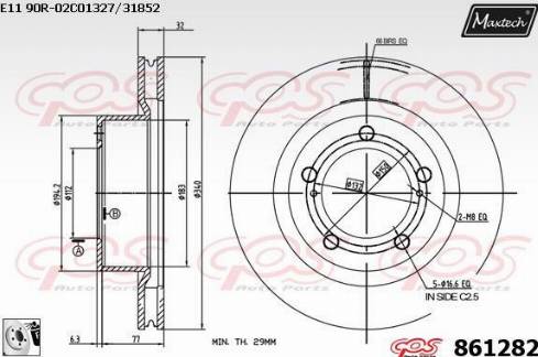 Maxtech 861282.0080 - Гальмівний диск autozip.com.ua