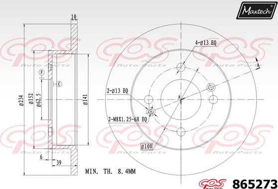 Maxtech 861236 - Гальмівний диск autozip.com.ua