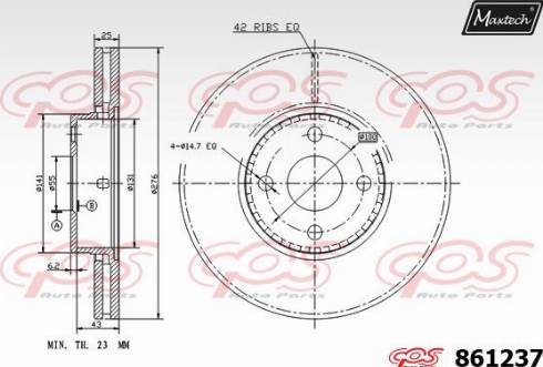 Maxtech 861237.0000 - Гальмівний диск autozip.com.ua