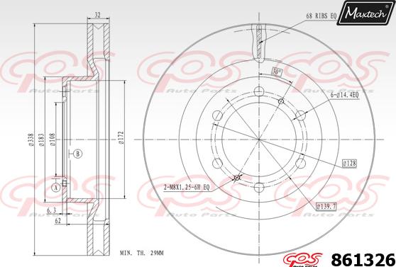 Maxtech 861237 - Гальмівний диск autozip.com.ua