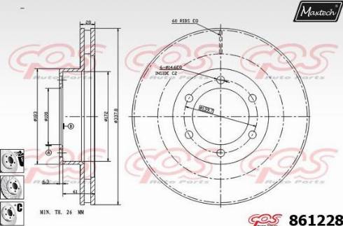 Maxtech 861228.6880 - Гальмівний диск autozip.com.ua