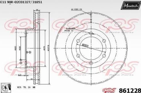 Maxtech 861228.0080 - Гальмівний диск autozip.com.ua