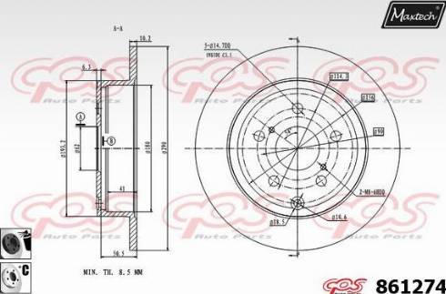 Maxtech 861274.6060 - Гальмівний диск autozip.com.ua