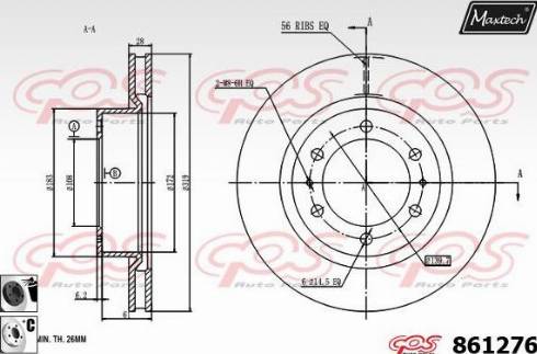 Maxtech 861276.6060 - Гальмівний диск autozip.com.ua