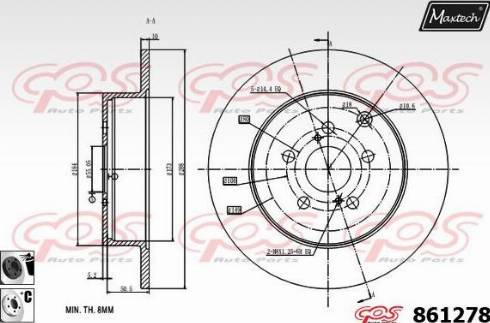 Maxtech 861278.6060 - Гальмівний диск autozip.com.ua