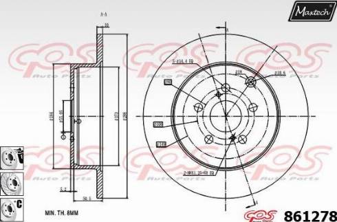 Maxtech 861278.6880 - Гальмівний диск autozip.com.ua