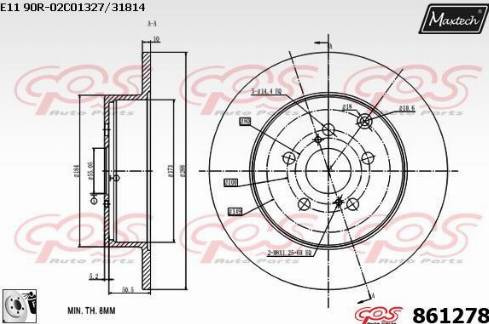 Maxtech 861278.0080 - Гальмівний диск autozip.com.ua