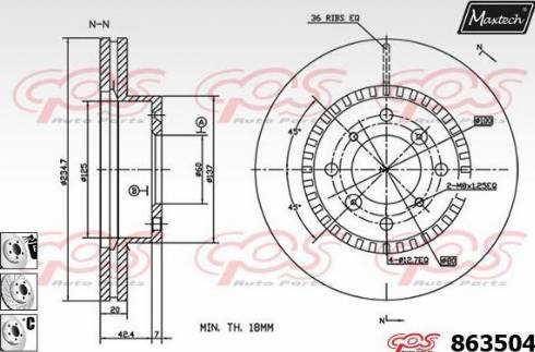 Maxtech 863504.6980 - Гальмівний диск autozip.com.ua