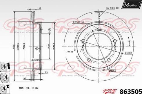 Maxtech 863505.6880 - Гальмівний диск autozip.com.ua