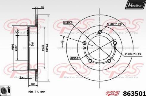 Maxtech 863501.0060 - Гальмівний диск autozip.com.ua